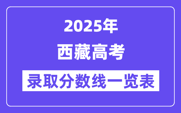 2025西藏高考各批次錄取分數線一覽表（含一本,二本,專科）